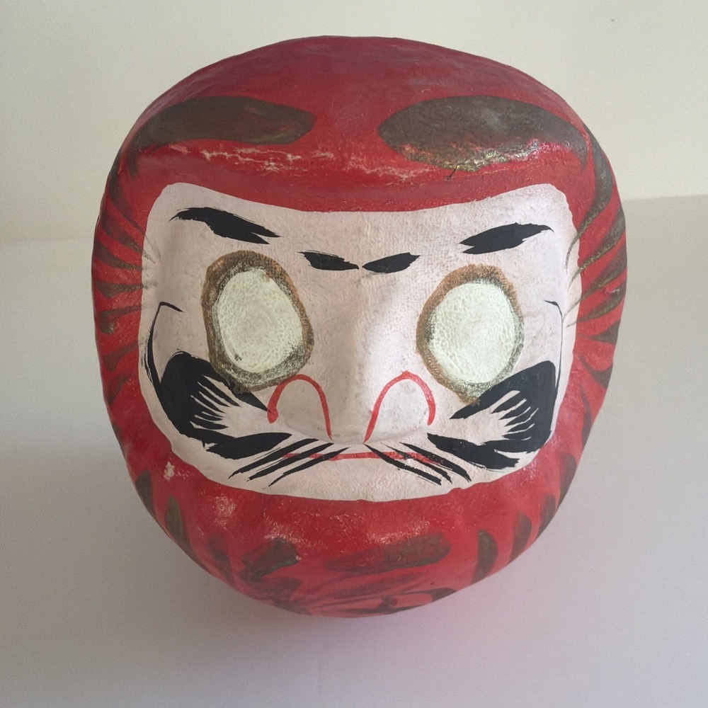 Japanese 6" H Red Daruma Doll Wish Making for Good Fortune Success Made in Japan